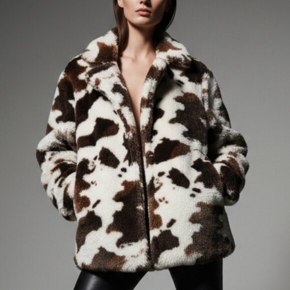 $188 ANTHROPOLOGIE cowgirl coded BlankNYC cow print Jacket M - Picture 1 of 15